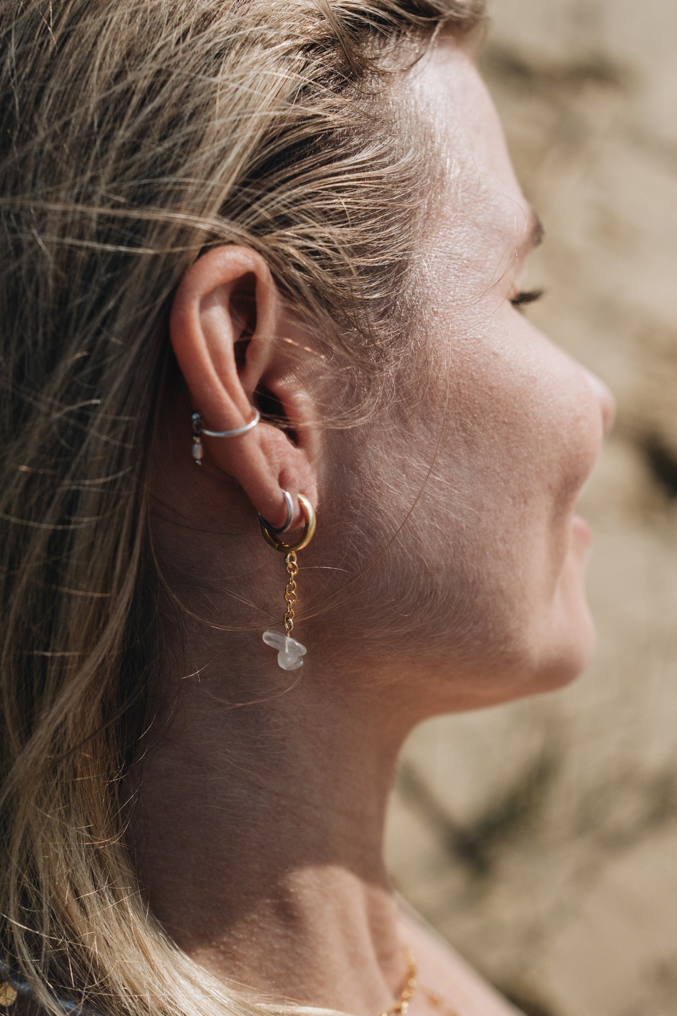 Creolen Ohrringe MOONLIGHT mit Mondsteinen