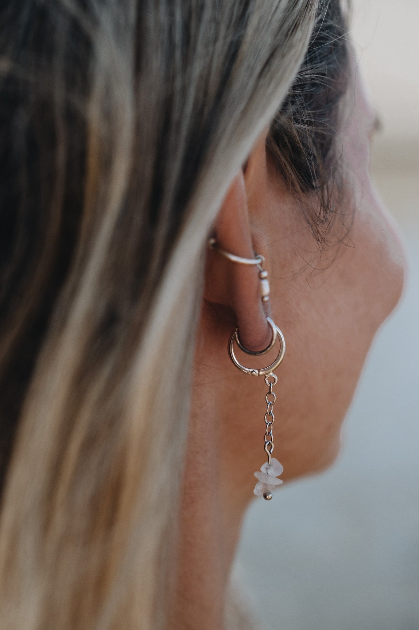 Creolen Ohrringe MOONLIGHT mit Mondsteinen