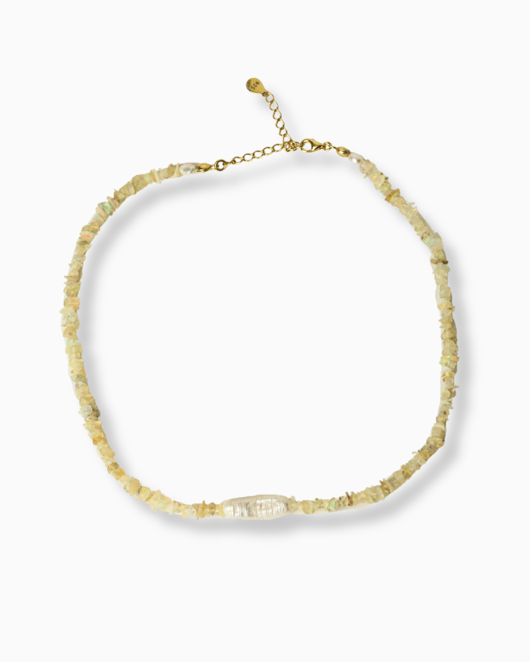 Freisteller Perlenkette Choker aus Opalsteinen TRANSLUCENT SEA gold
