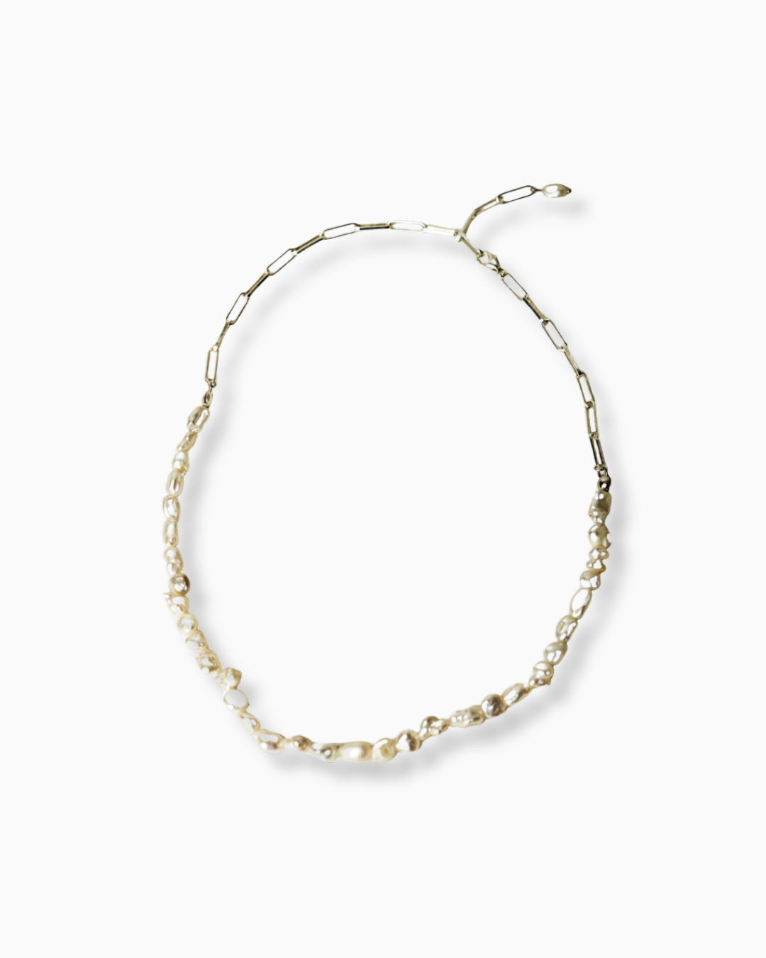 Perlenkette KESHI DREAM Freisteller silber