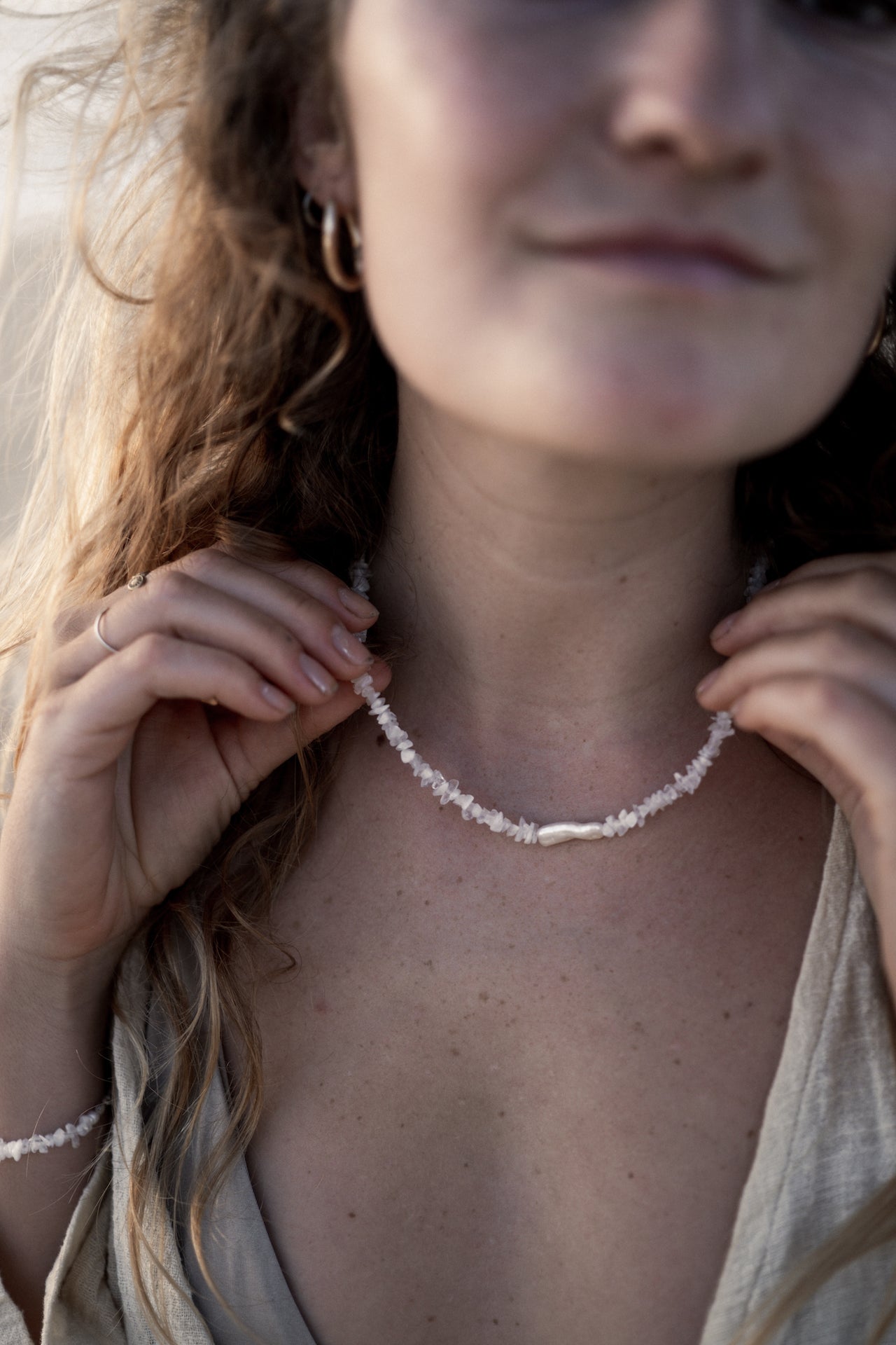 Perlenkette/Choker aus Mondstein MOONLIGHT DREAM - MoonGypsea