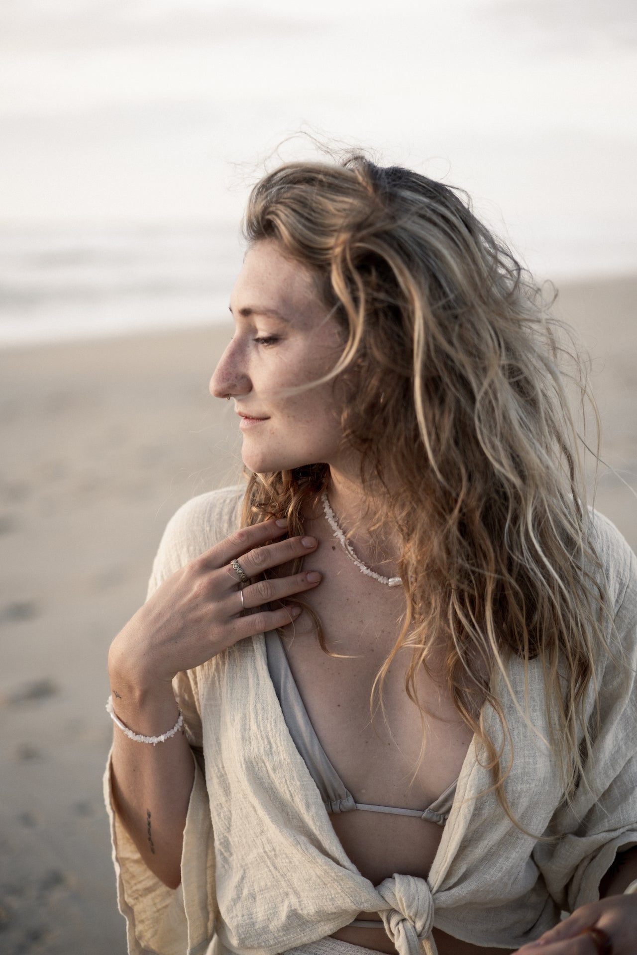 Perlenkette/Choker aus Mondstein MOONLIGHT DREAM - MoonGypsea