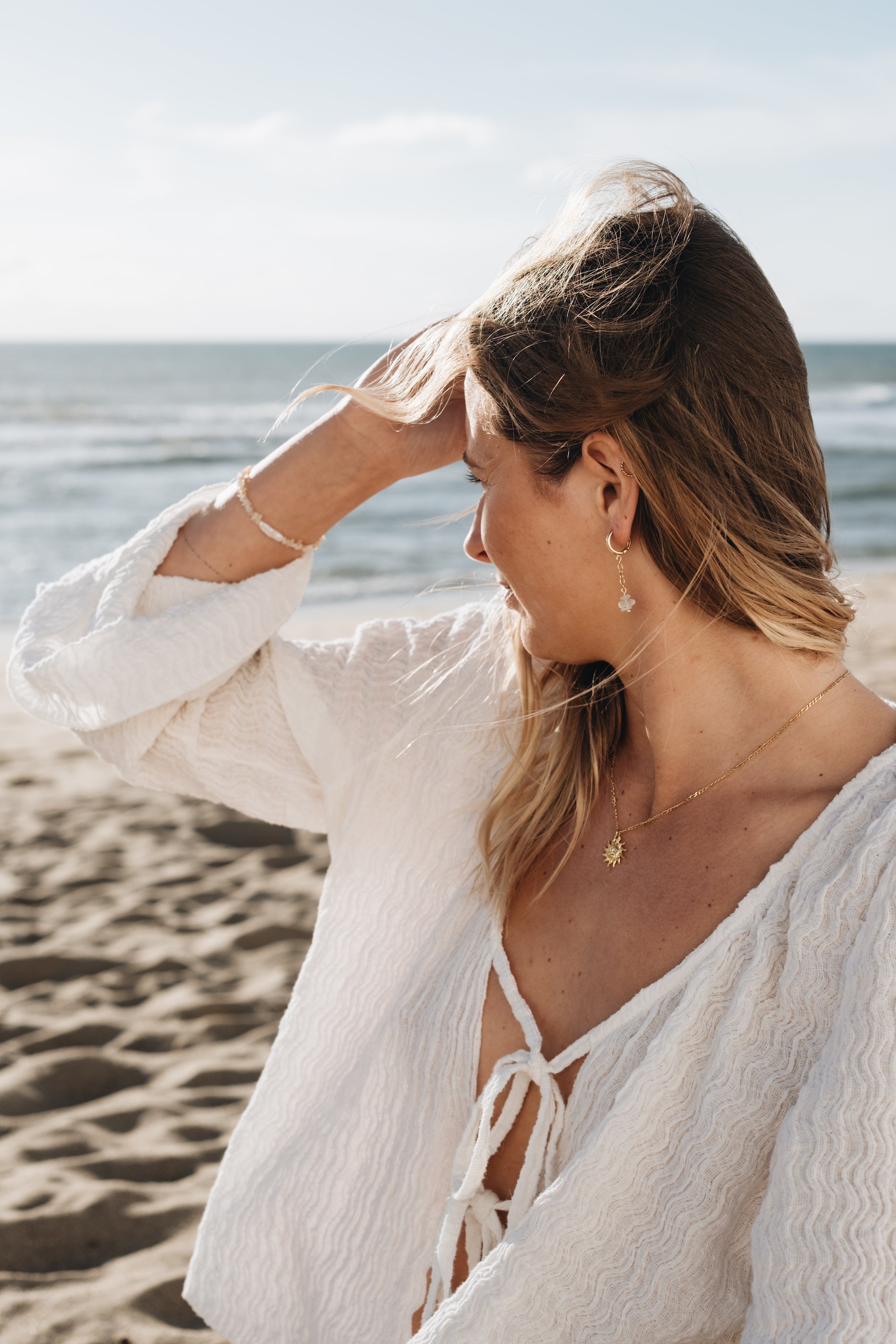 Creolen Ohrringe MOONLIGHT mit Mondsteinen