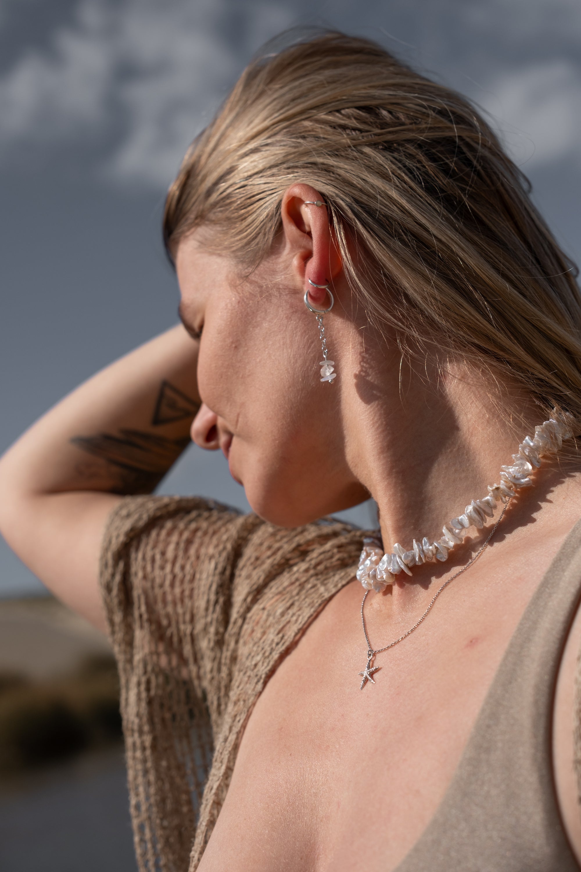 Creolen Ohrringe MOONLIGHT mit Mondsteinen