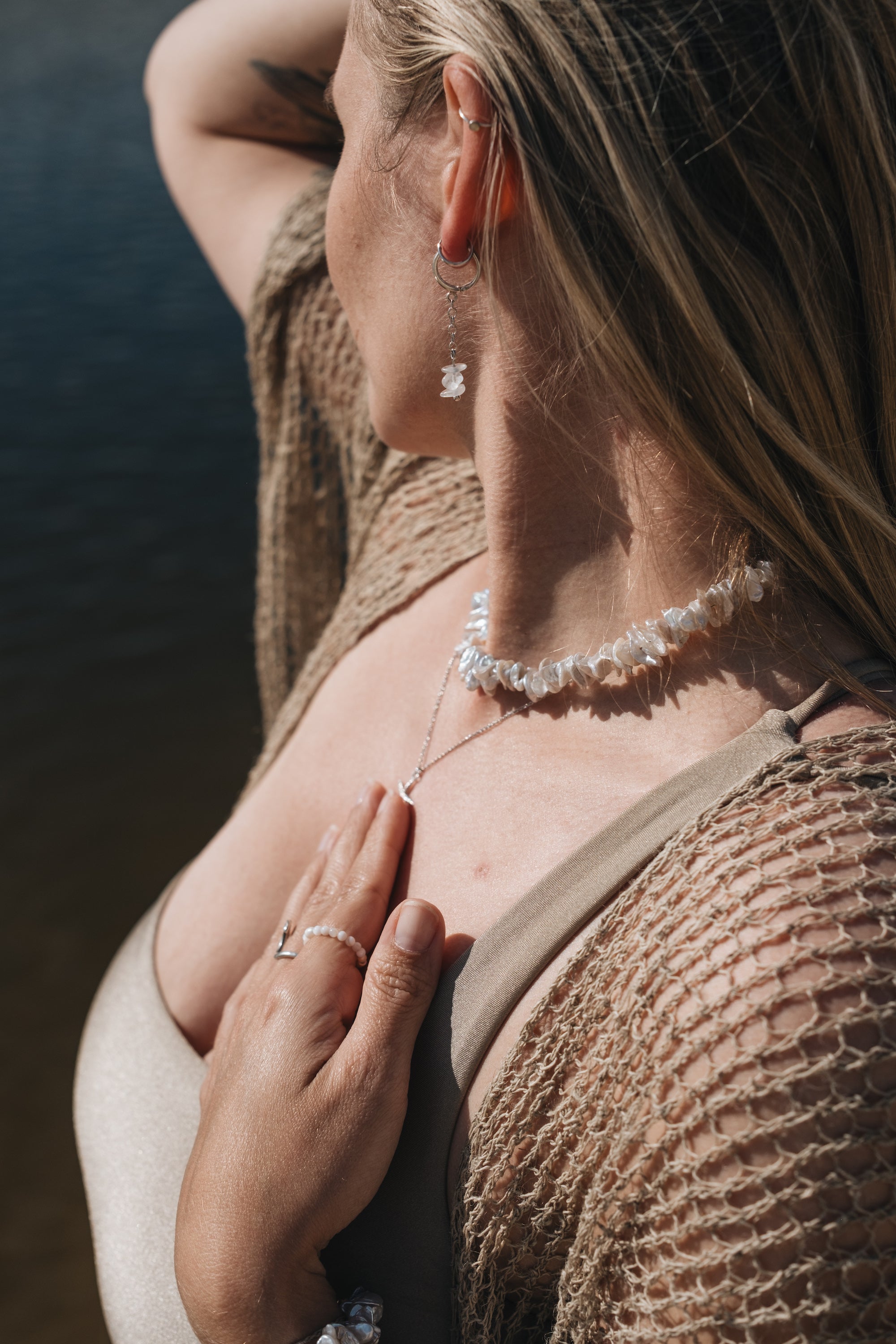 Creolen Ohrringe MOONLIGHT mit Mondsteinen