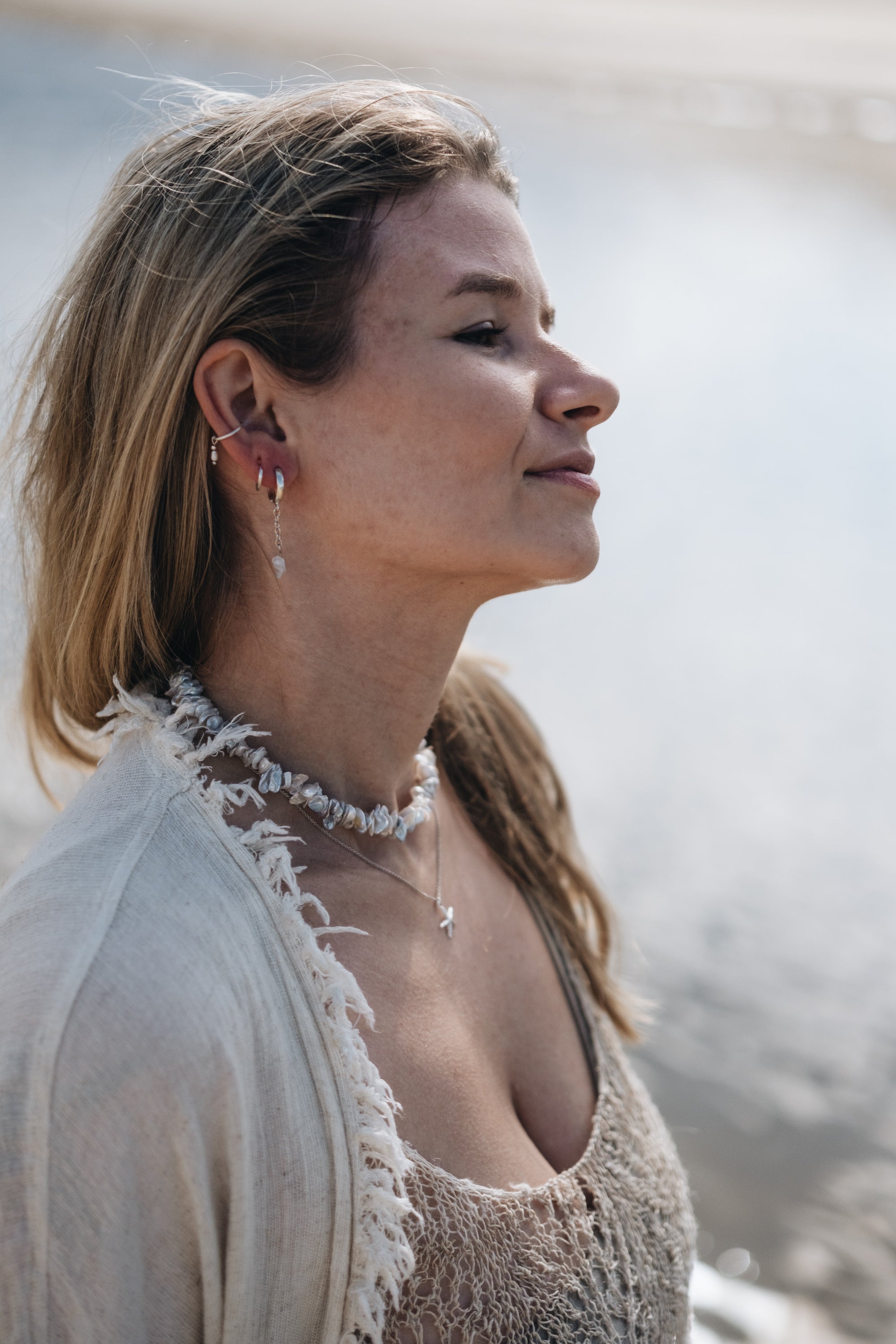 Creolen Ohrringe MOONLIGHT mit Mondsteinen