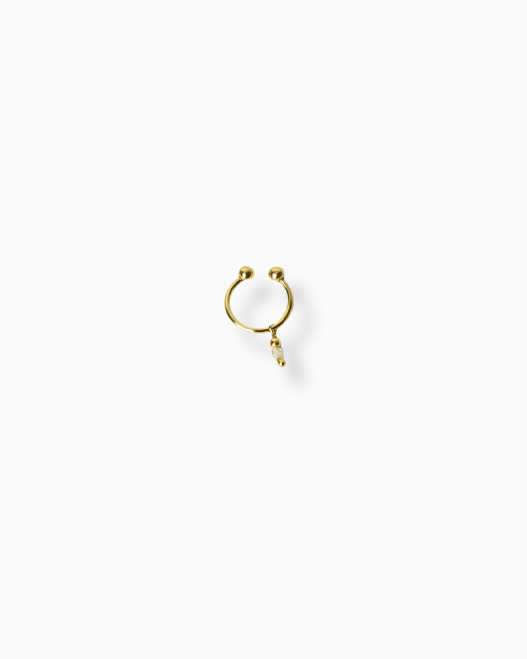 Freisteller Earcuff BASIC INTUITION mit Mondsteinperlenanhänger in gold